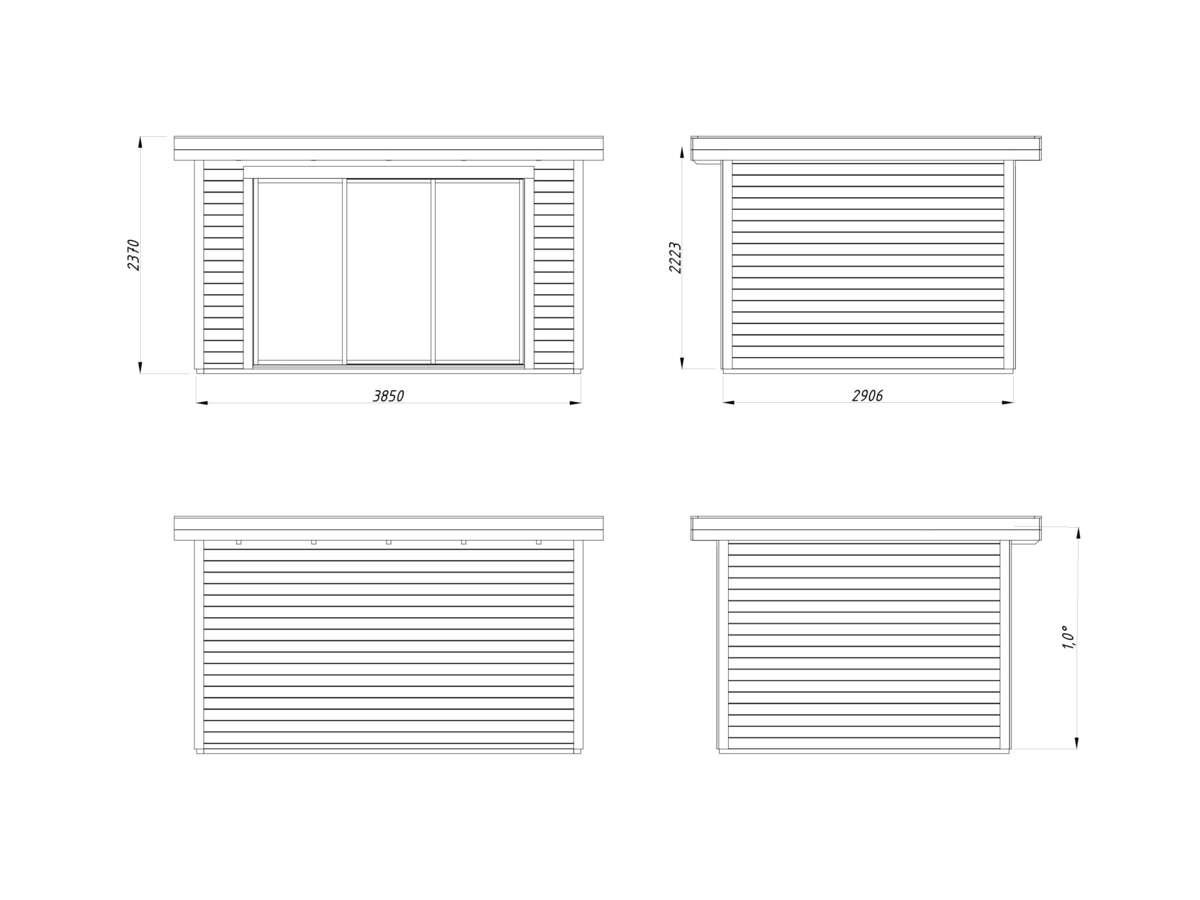 Palmako Lydia Slide hagestue 10.8 m²