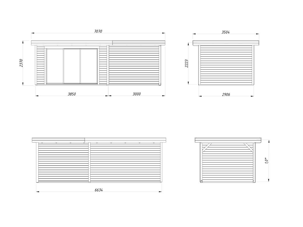 Palmako Lydia Slide hagestue 10,8+7,6 m²