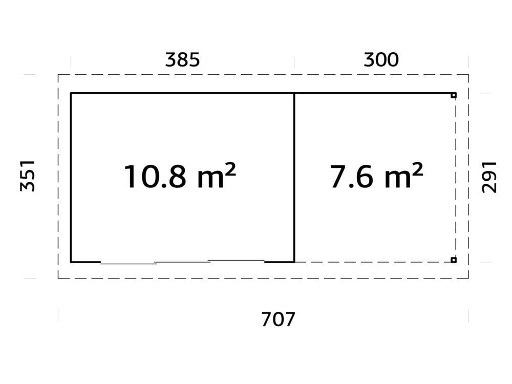 Palmako Lydia Slide hagestue 10,8+7,6 m²