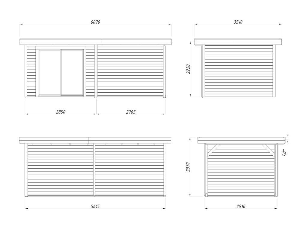 Palmako Lydia Slide hagestue 8,0+7,6  m²