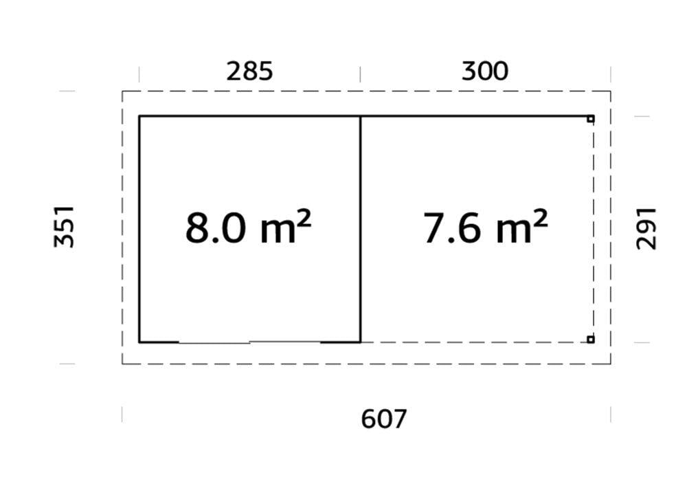 Palmako Lydia Slide hagestue 8,0+7,6  m²