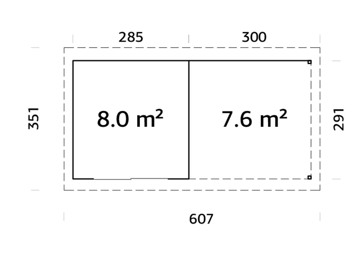 Palmako Lydia Slide hagestue 8,0+7,6 m²