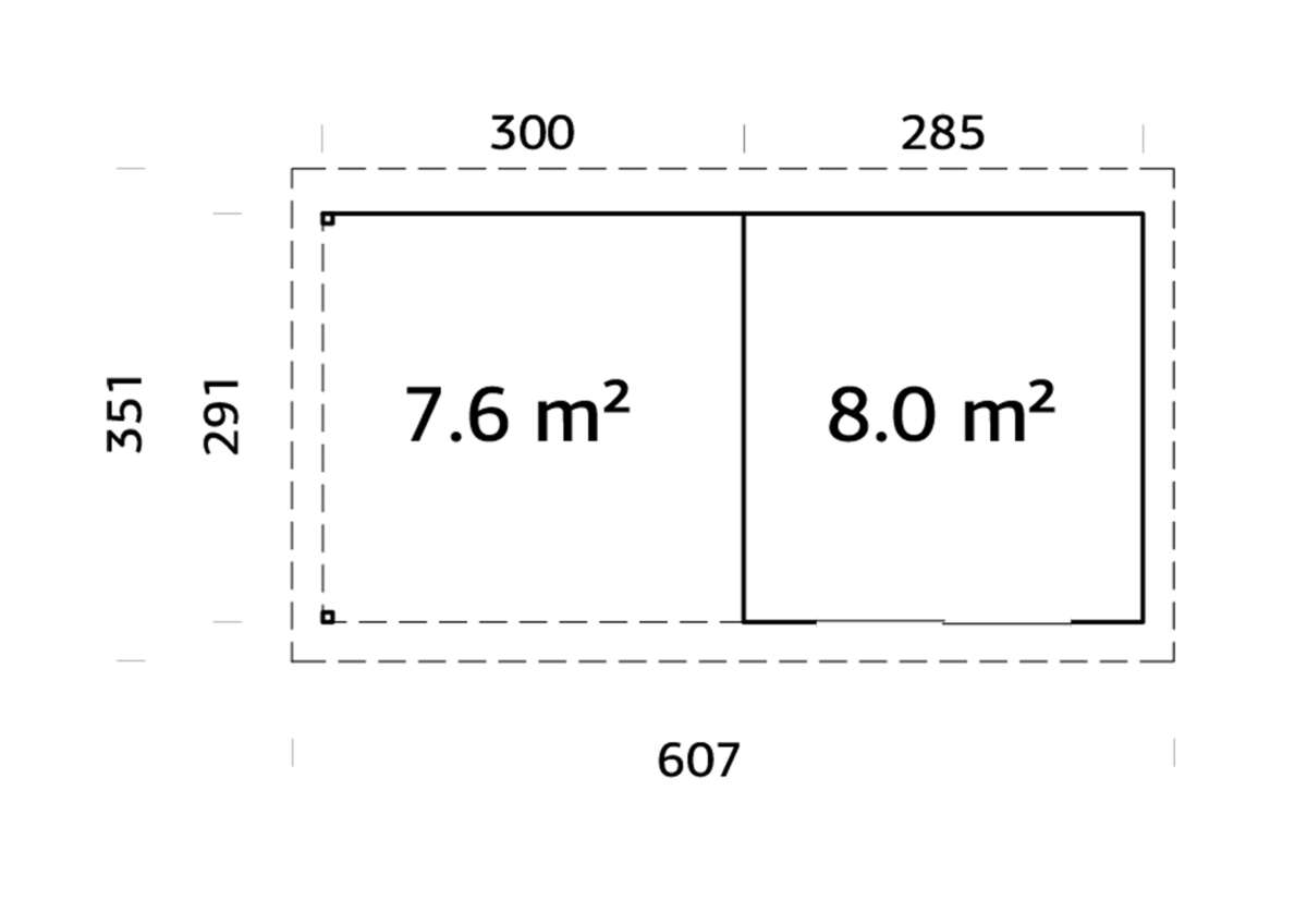 Palmako Lydia Slide hagestue 8,0+7,6 m²