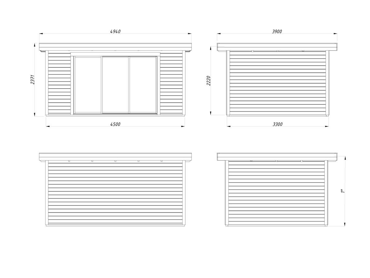 Palmako Lydia Slide hagestue 14.4 m²