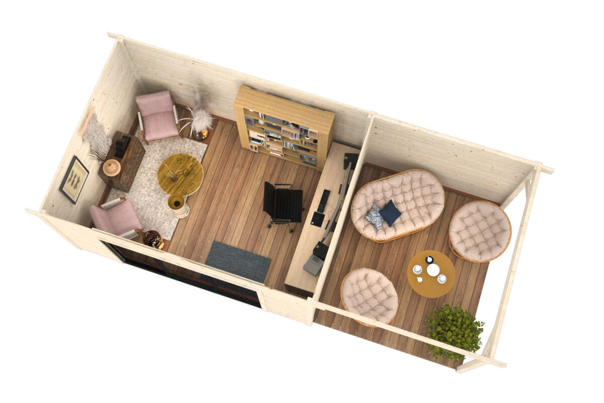 Palmako Lydia Slide hagestue 14,4+8,8 m²