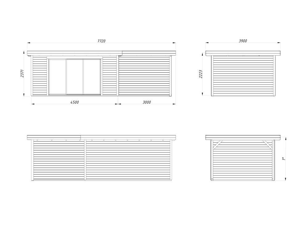 Palmako Lydia Slide hagestue 14,4+8,8 m²