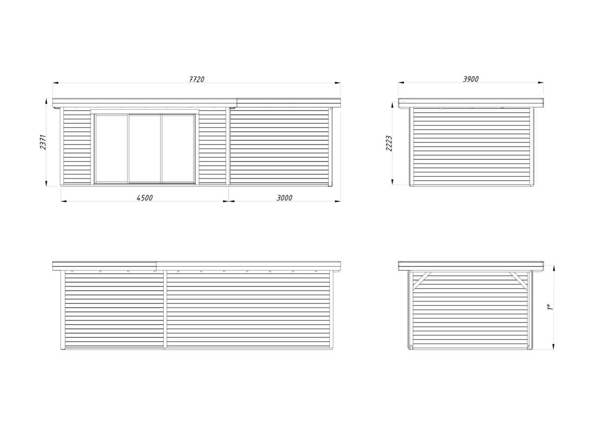 Palmako Lydia Slide hagestue 14,4+8,8 m²