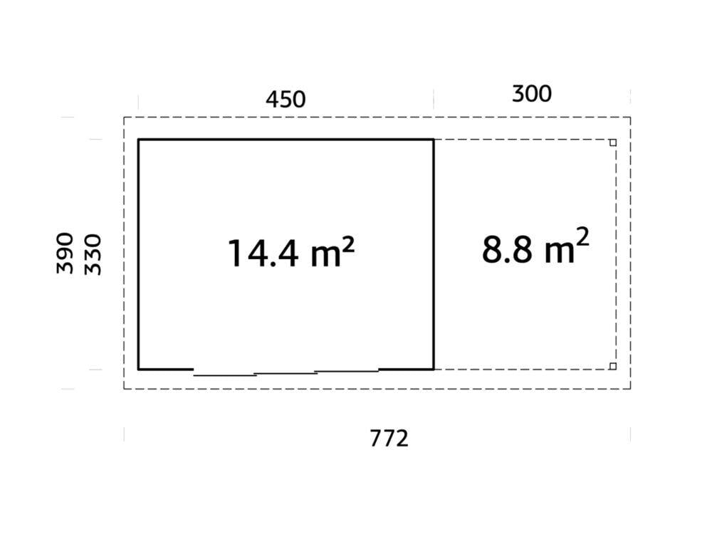 Palmako Lydia Slide hagestue 14,4+8,8 m²