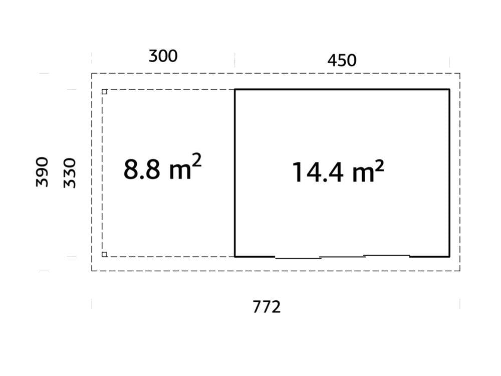 Palmako Lydia Slide hagestue 14,4+8,8 m²