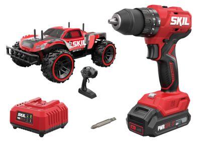 Skil 3021 RC børsteløs slagdrill m/batteri og RC-bil