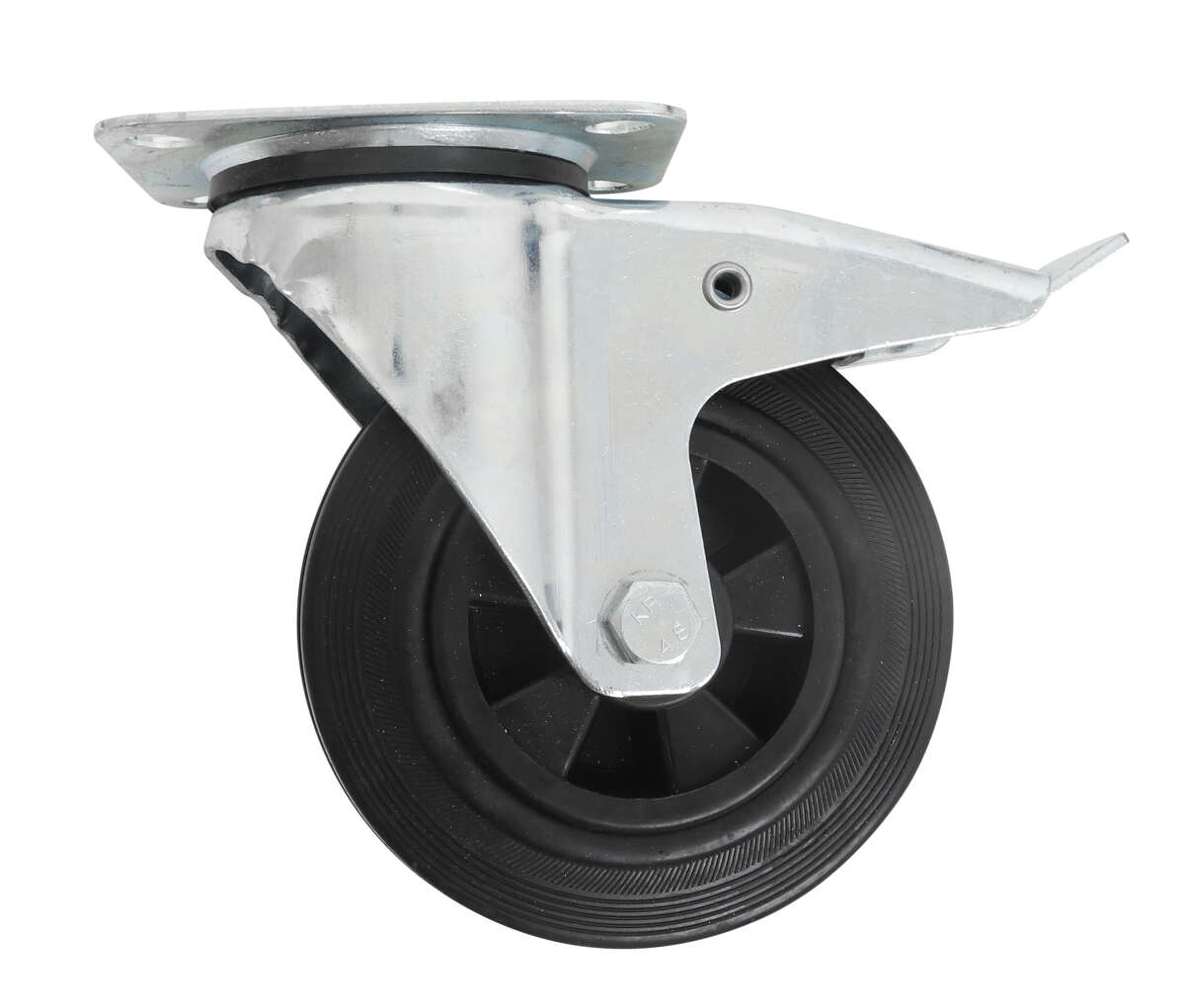 Home-it® dreibart møbelhjul Ø160 mm med brems, svart PP