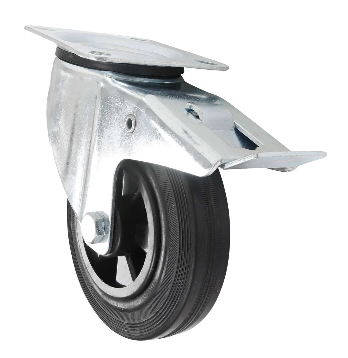 Home-it® dreibart møbelhjul Ø160 mm med brems, svart PP