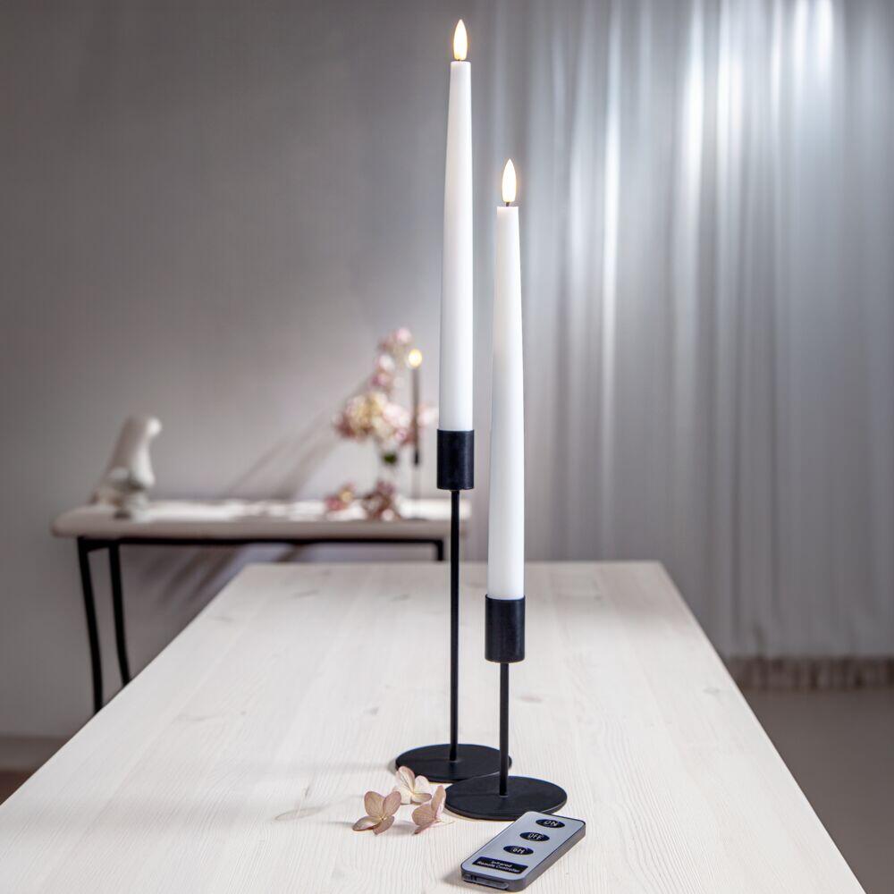 Flamme Slim Dinner LED kronelys m/fjernkontroll 2-pk