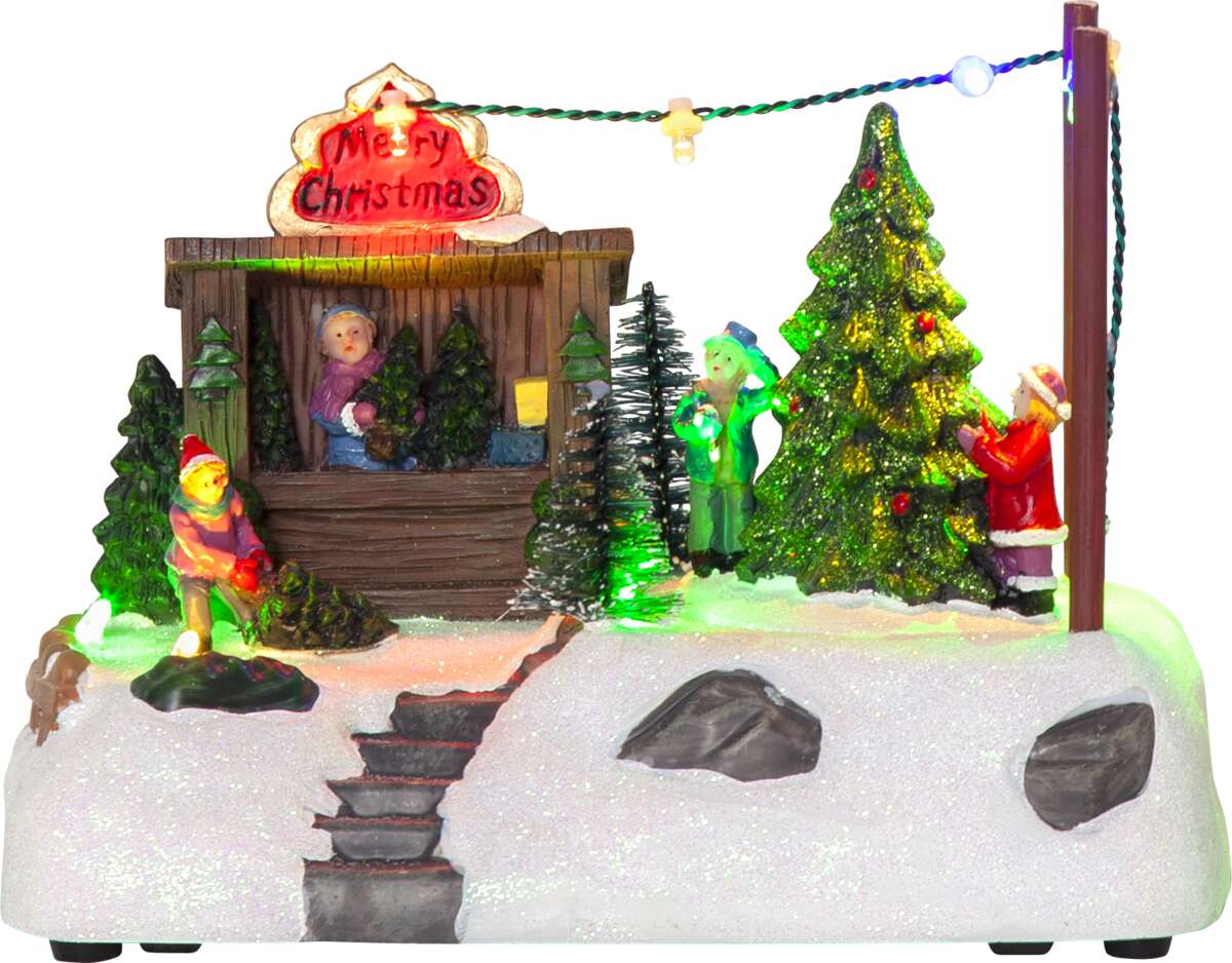 Iceville LED-lys juletreutsalg m/musikk