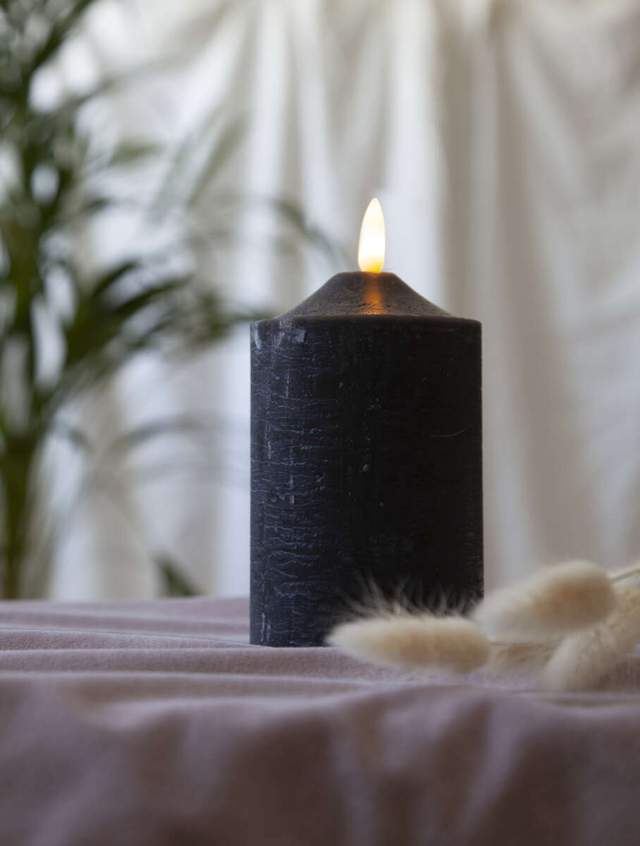 Flamme kubbelys 15 cm sort