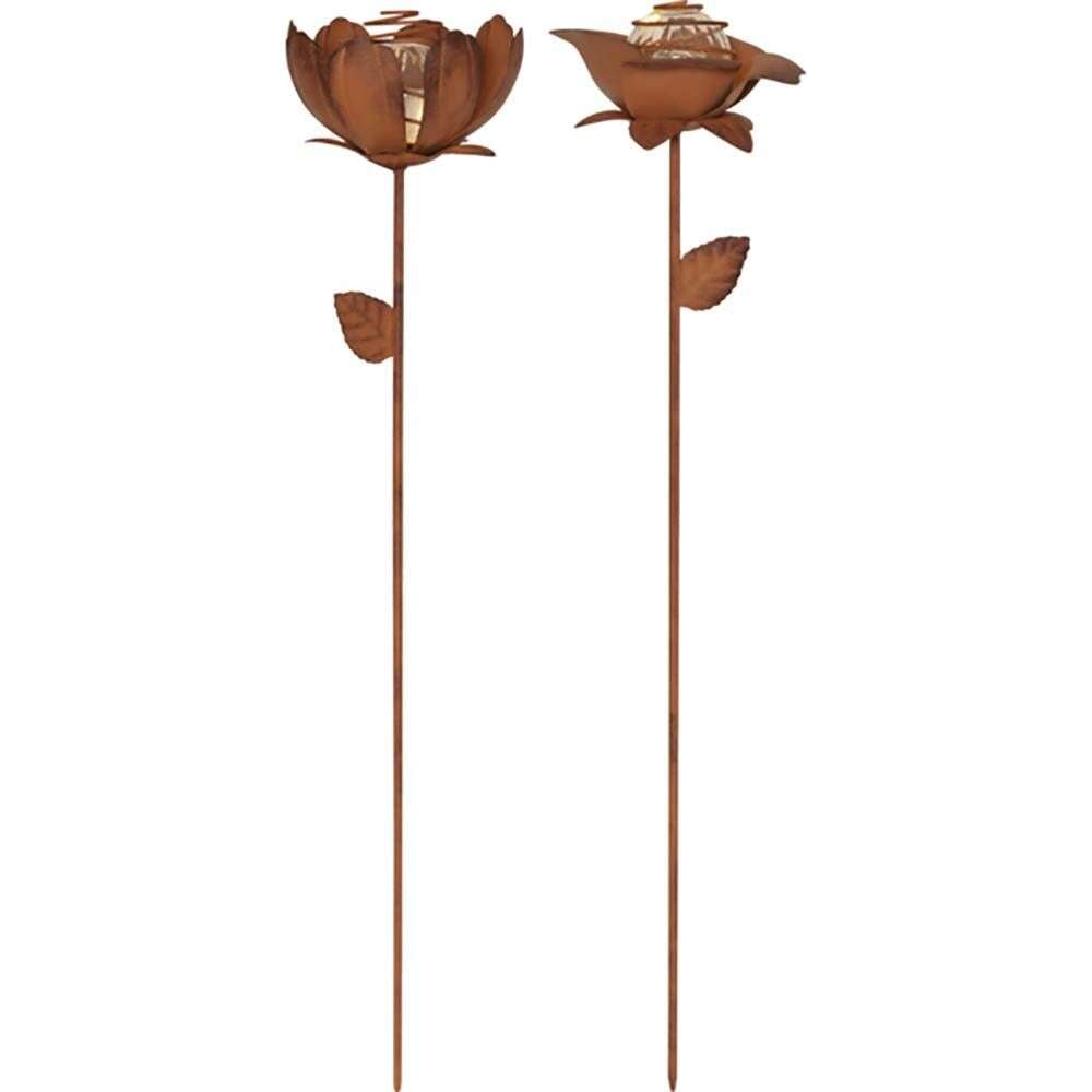 Blomst solcelle dekor 2-pk