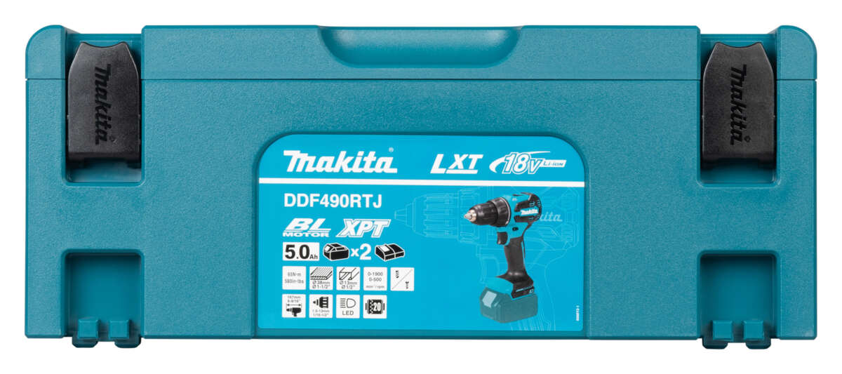 Makita DDF490RTJ 18 V borskrutrekker m/batteri