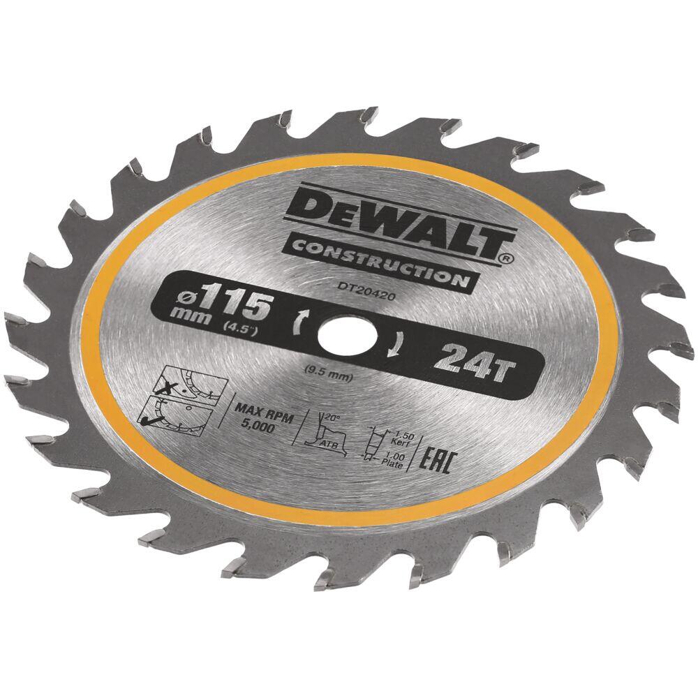 Dewalt DT20420-QZ Sirkelsagblad 115mm 24T TCT Z konstruksjonsblad