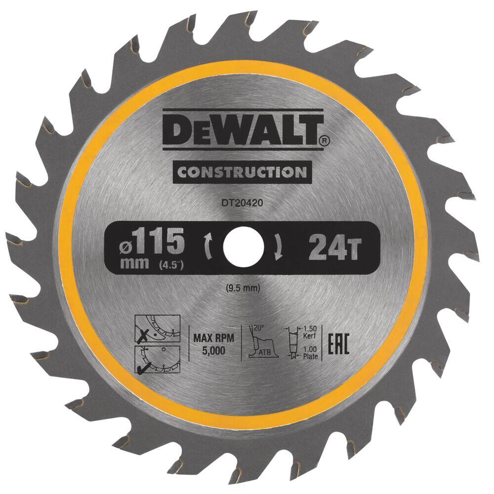 Dewalt DT20420-QZ Sirkelsagblad 115mm 24T TCT Z konstruksjonsblad