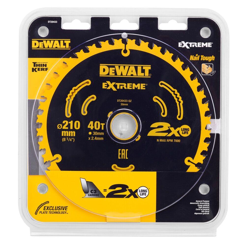 Dewalt DT20433-QZ Sirkelsagblad 210x30x2,4mm, 40Tenner