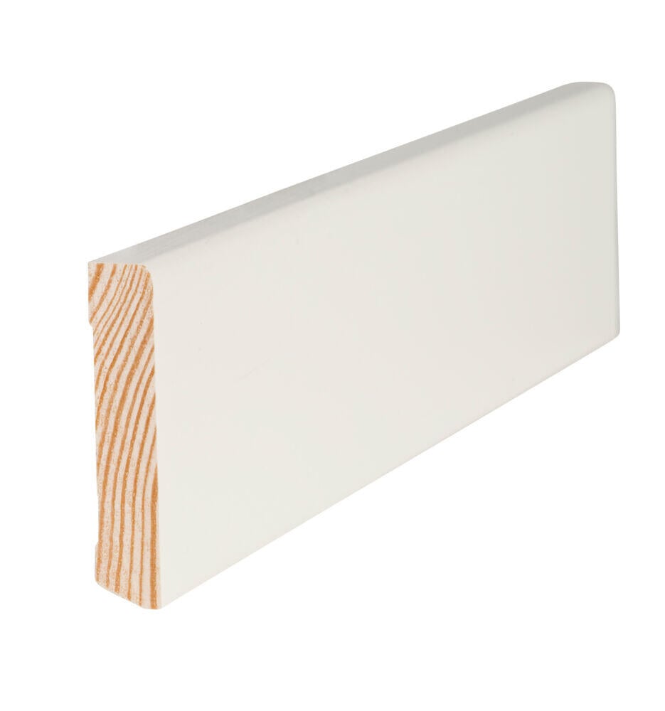 Combiwood 12x69x4400 gulvlist rund malt i Klassisk hvit