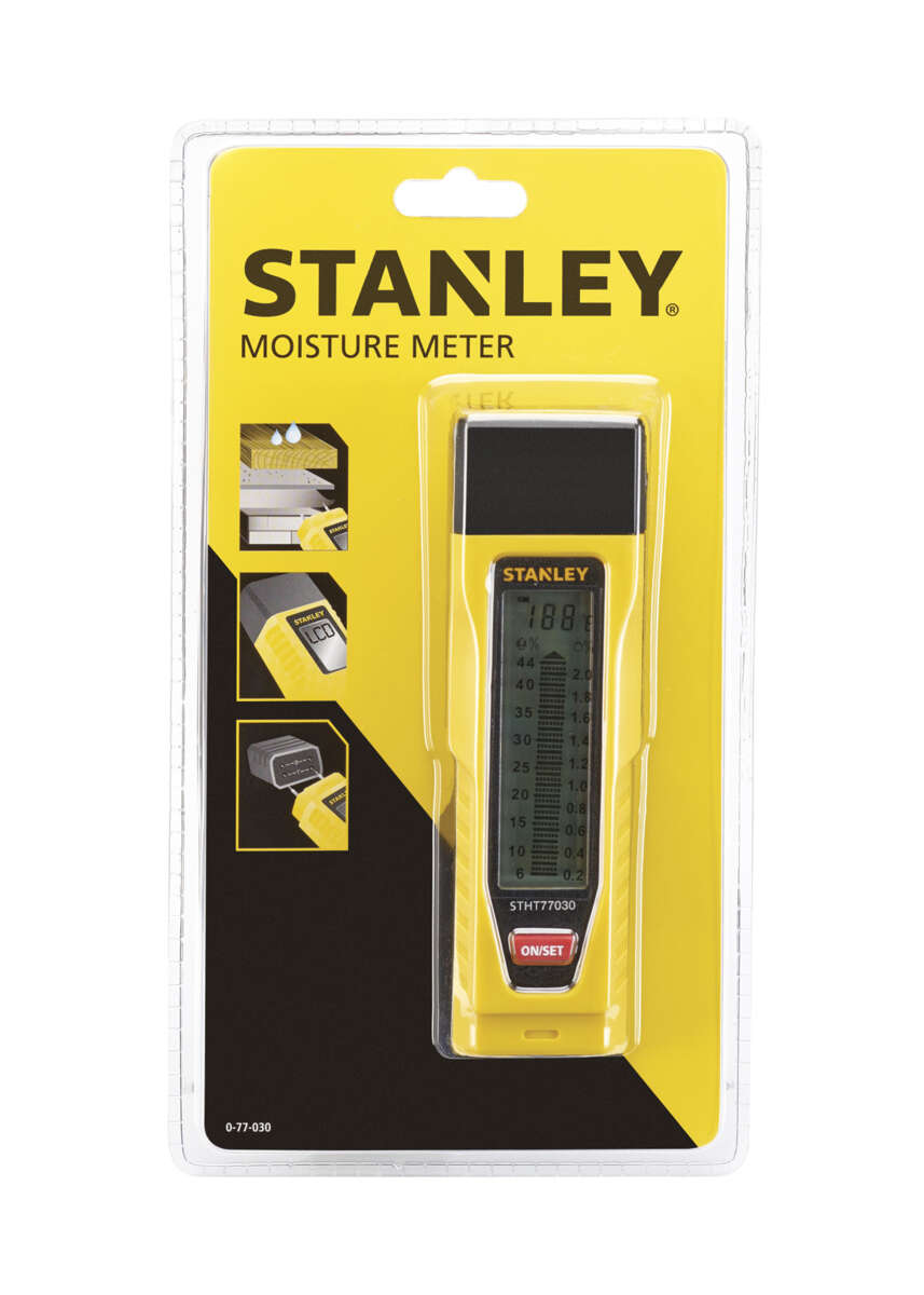STANLEY Fuktmåler for tre og byggematerialer. LCD-skjerm.