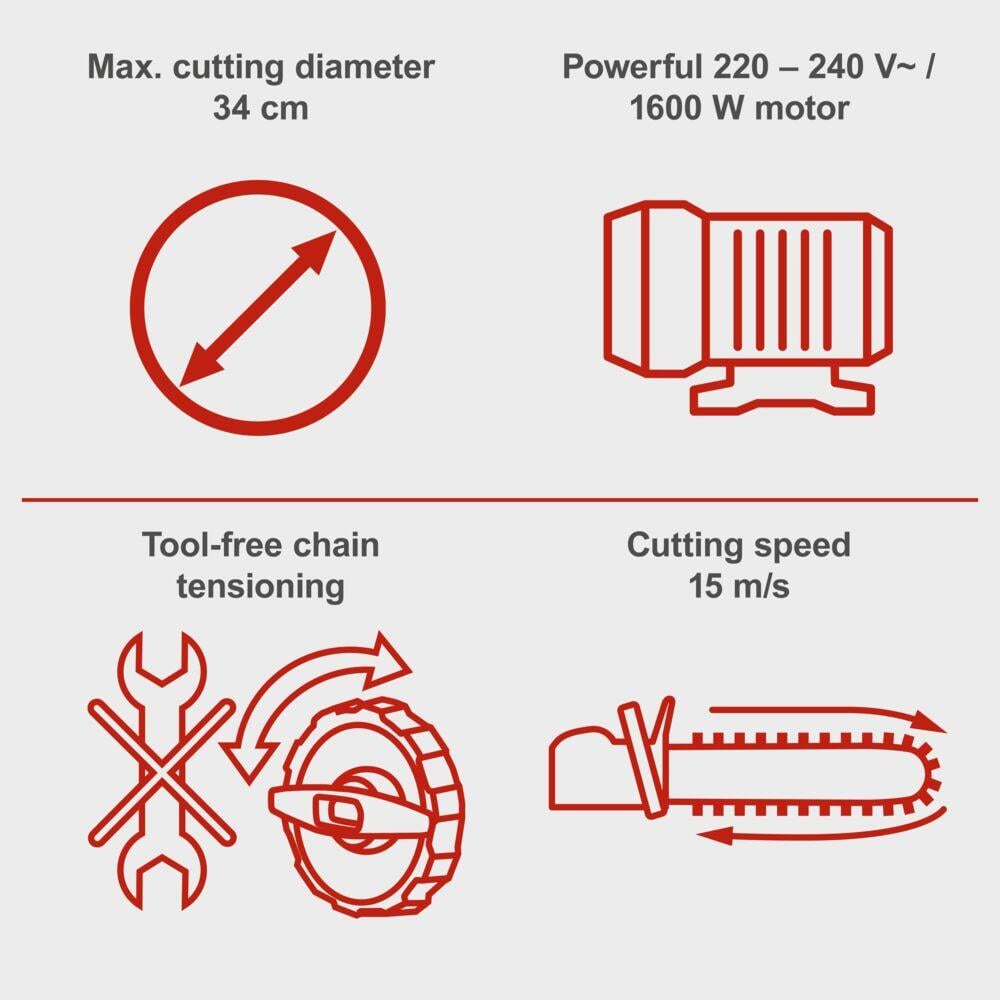 Scheppach CSE1600 elektrisk motorsag