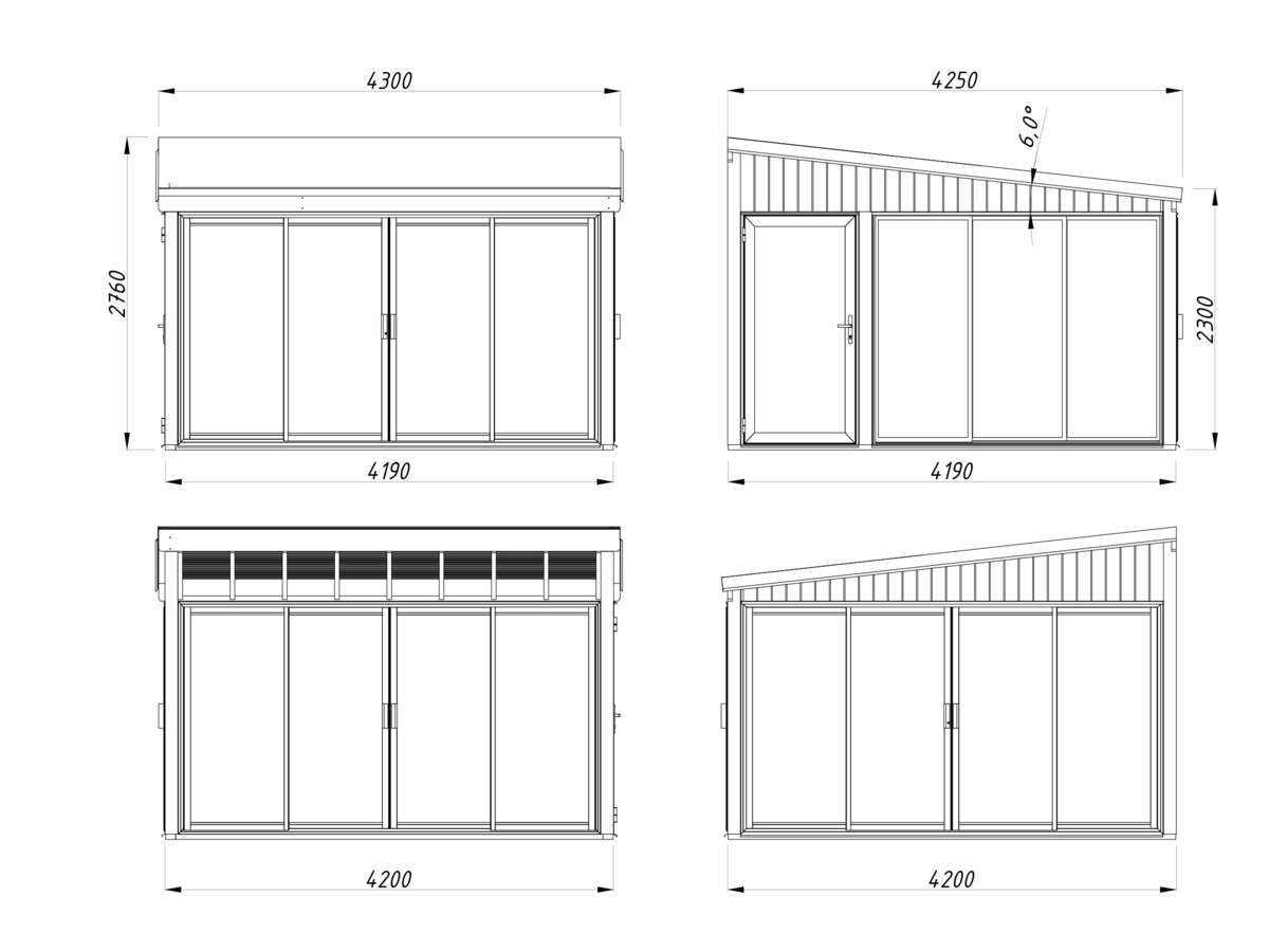 Palmako Lumi Slide Plus hagestue 16.6 m2