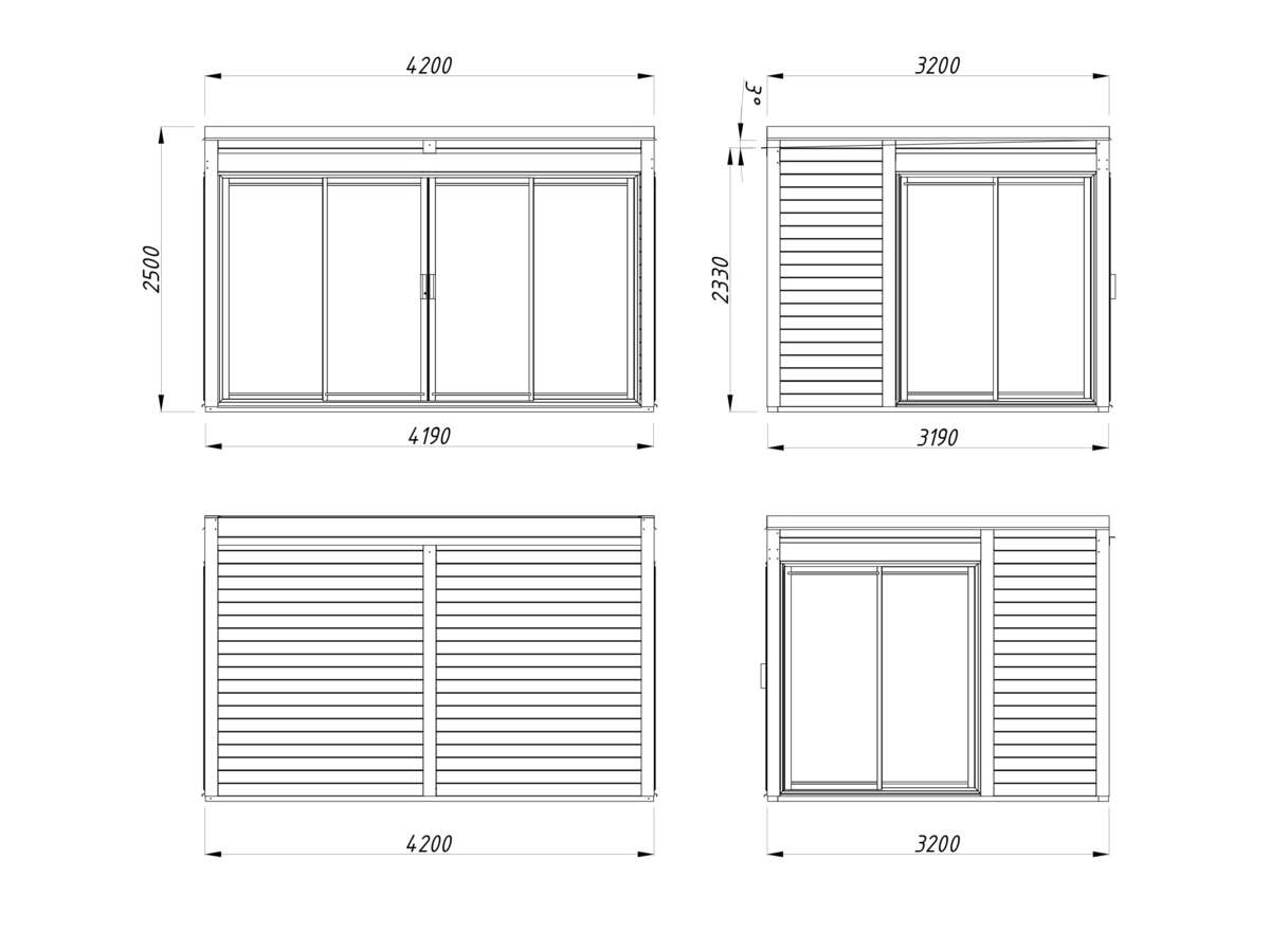 Palmako Serena 2 Slide hagestue 12.6 m2