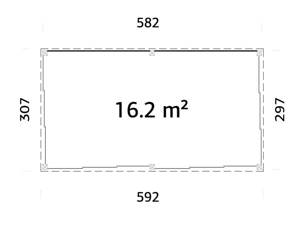 Palmako Saga Slide Plus hagestue 16.2 m2