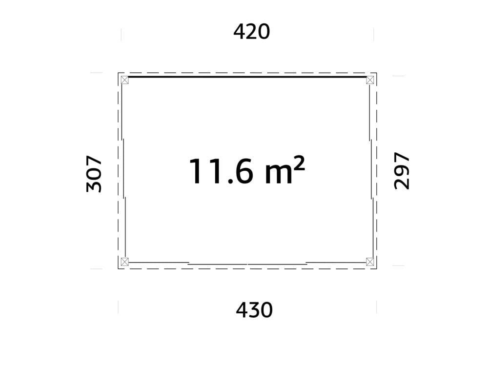 Palmako Saga Slide Plus hagestue 11.6 m2