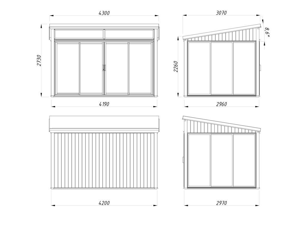 Palmako Saga Slide Plus hagestue 11.6 m2