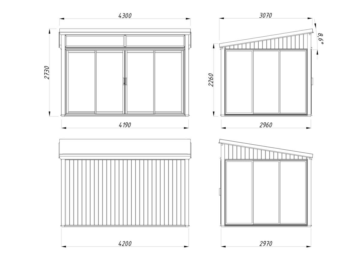 Palmako Saga Slide Plus hagestue 11.6 m2