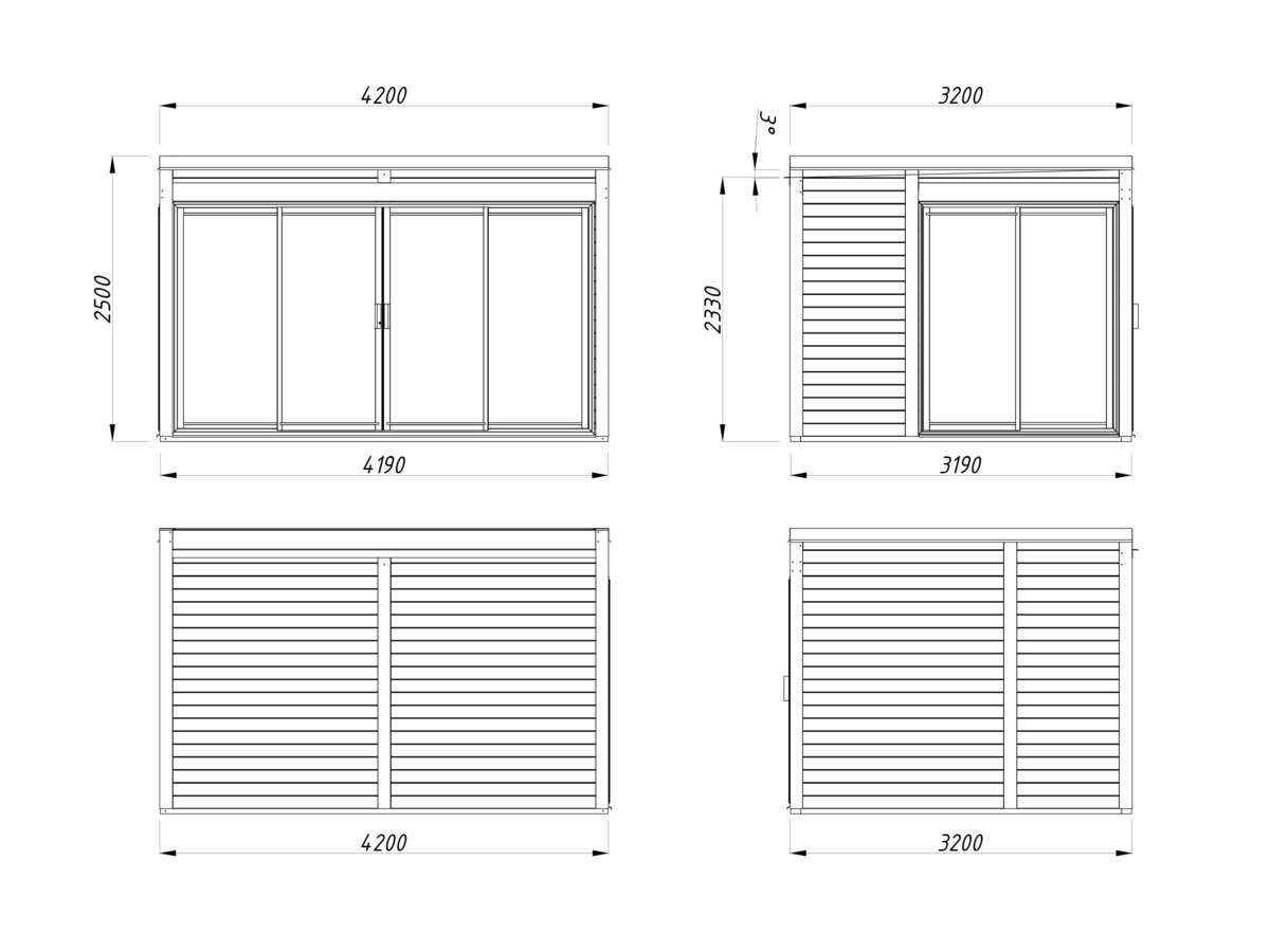 Palmako Serena 1 Slide hagestue 12.6 m2
