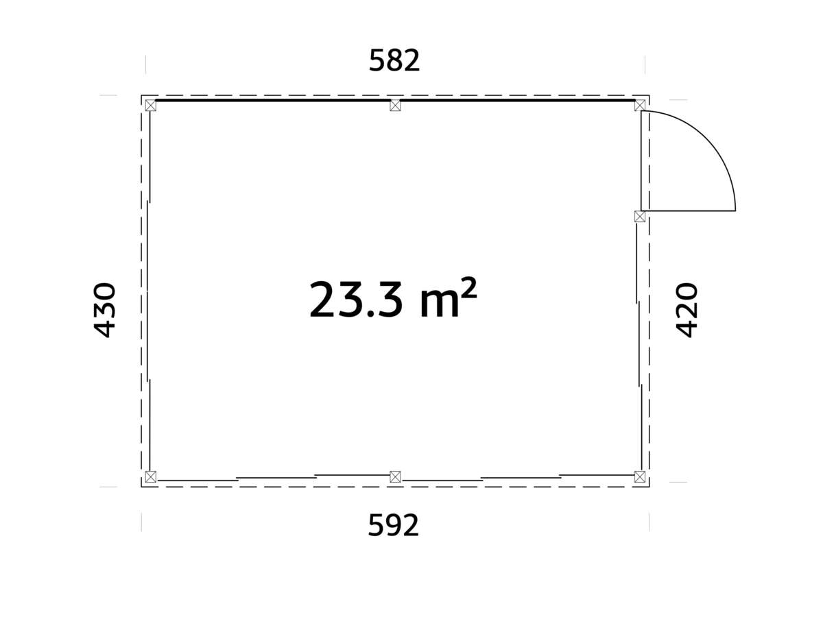 Palmako Saga Slide hagestue 23.3 m2