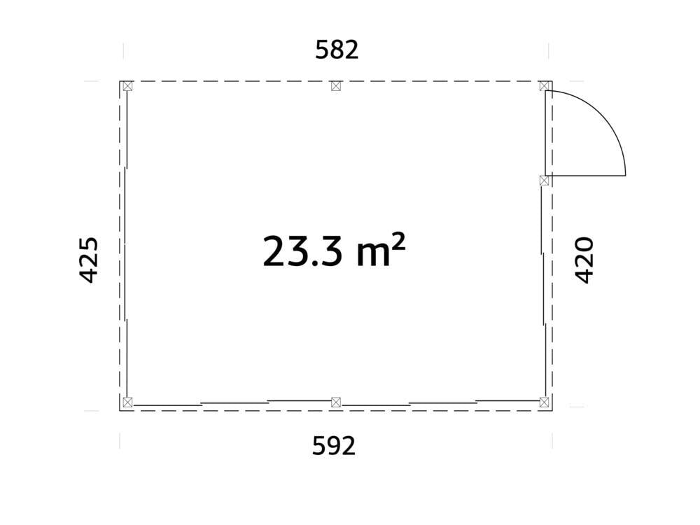 Palmako Lumi Slide Plus hagestue 23,3 m2