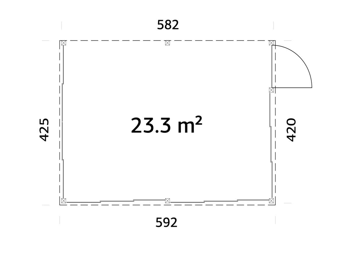 Palmako Lumi Slide Plus hagestue 23,3 m2