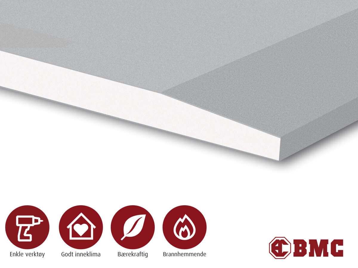 Gipsplate Utforing 9,5x1200x2600mm innvendig