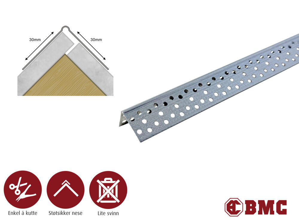 Gips hjørnebeslag enkel