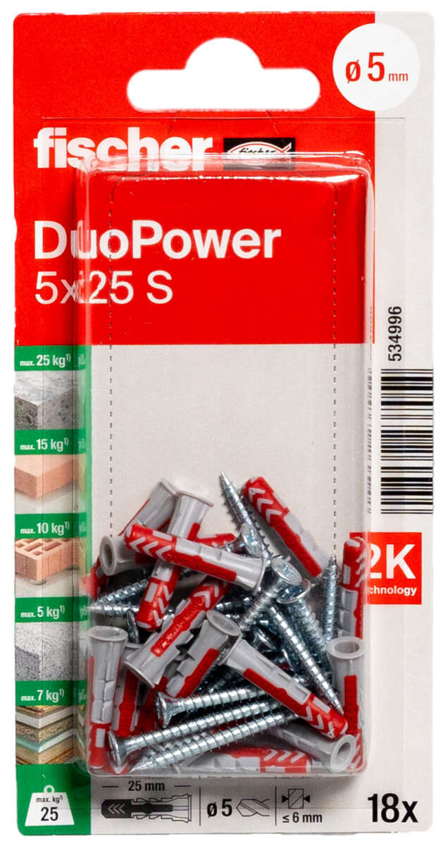 fischer universalplugg DuoPower med skrue