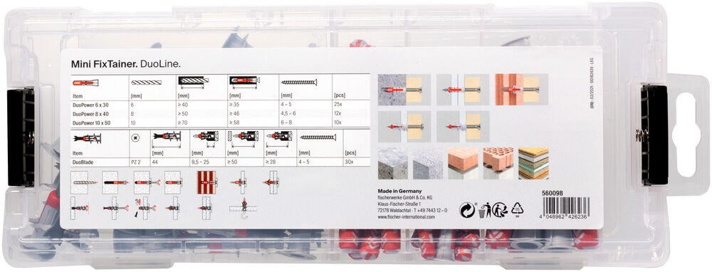 Fischer Mini FixTainar DuoLine plugg sortimentsboks