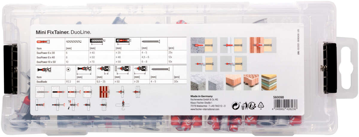 fischer Mini FixTainar DuoLine plugg sortimentsboks