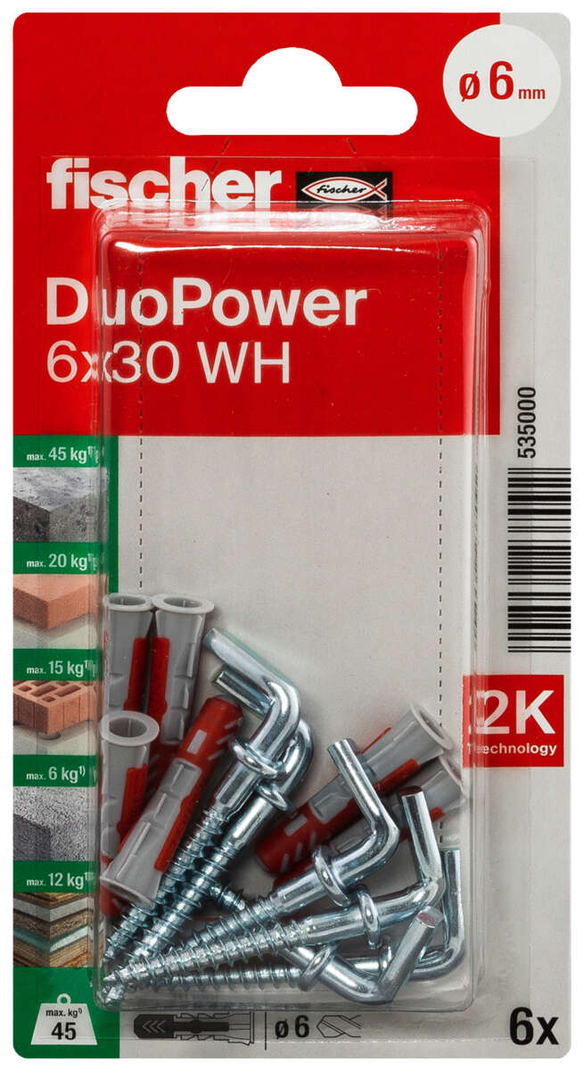 fischer universalplugg DuoPower med vinkelkrok