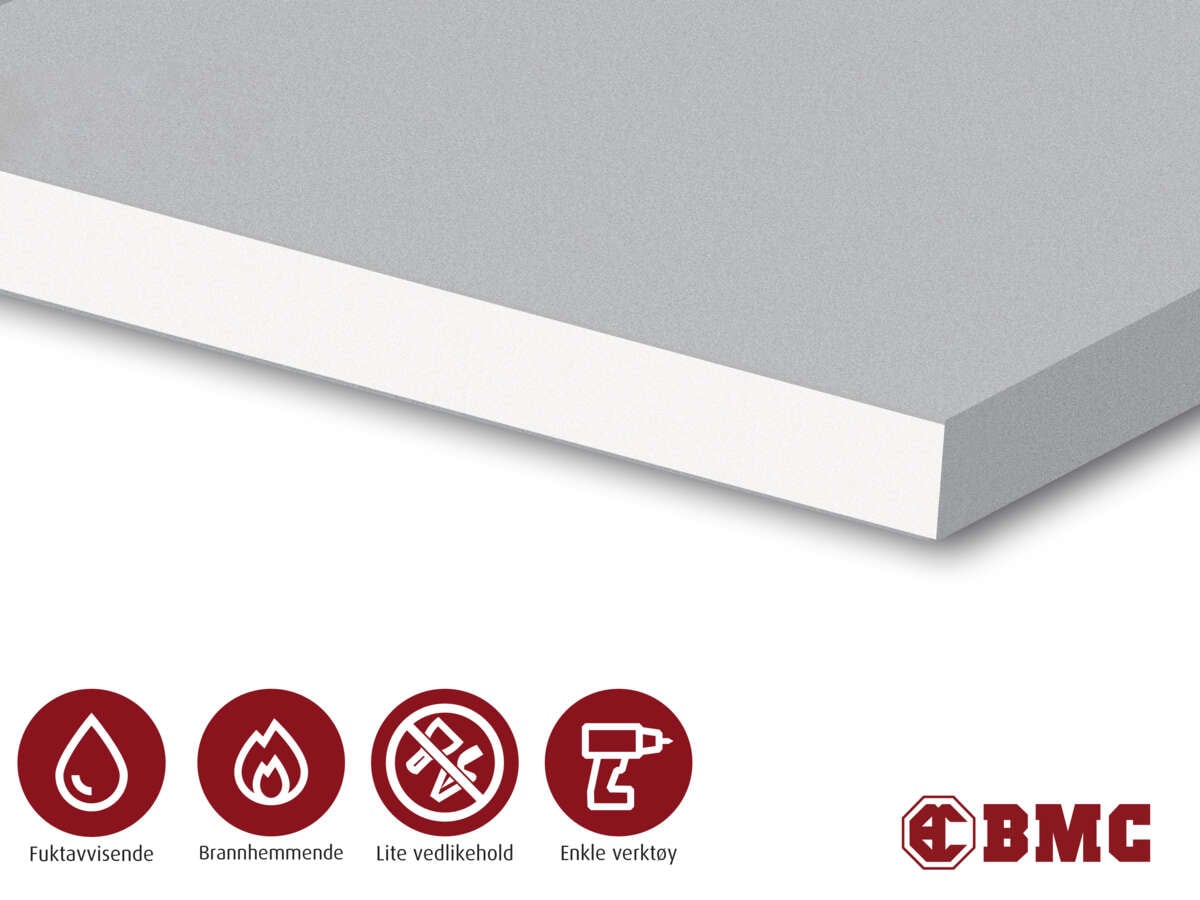 Gipsplate GU 9,5x1200x2400mm utvendig