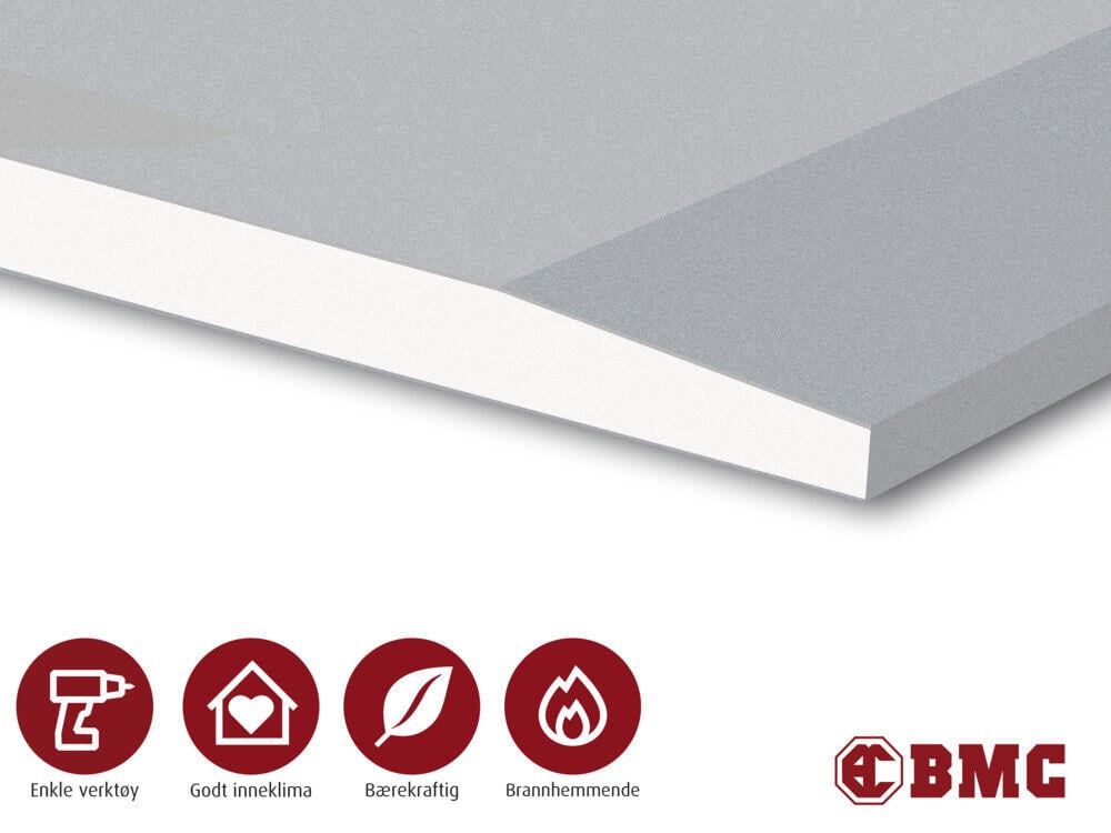 Gipsplate Standard 12,5x1200 mm innvendig