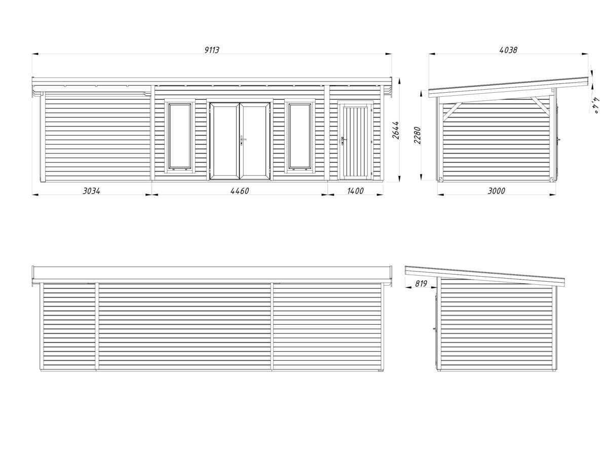 Palmako Aurelia gjestehytte 16,7+7,9 m2