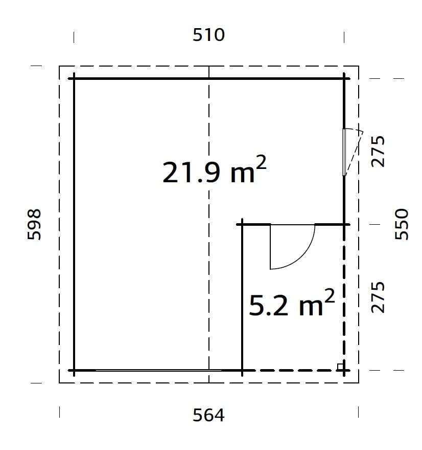 Palmako Roger 21.9+5.2 garasjebod u/port