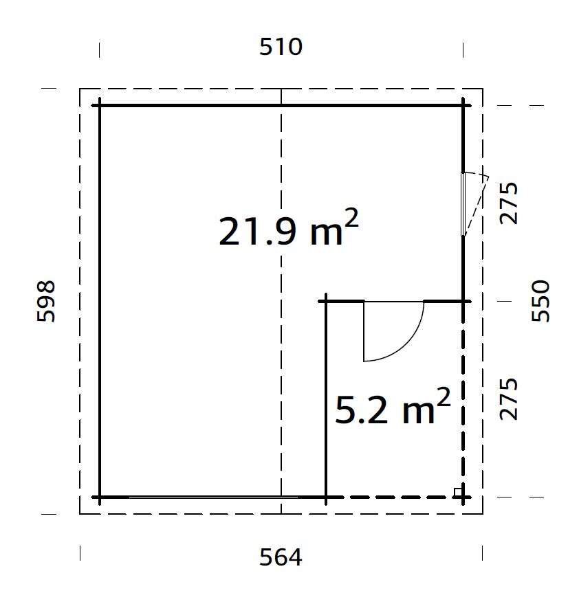 Palmako Roger 21.9+5.2 garasjebod u/port