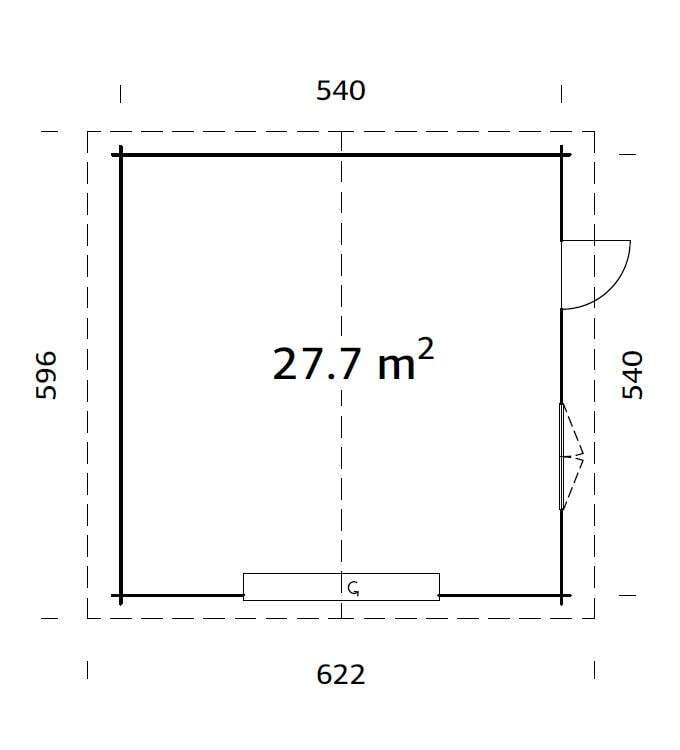 Palmako Roger 27.7 garasjebod m/leddport