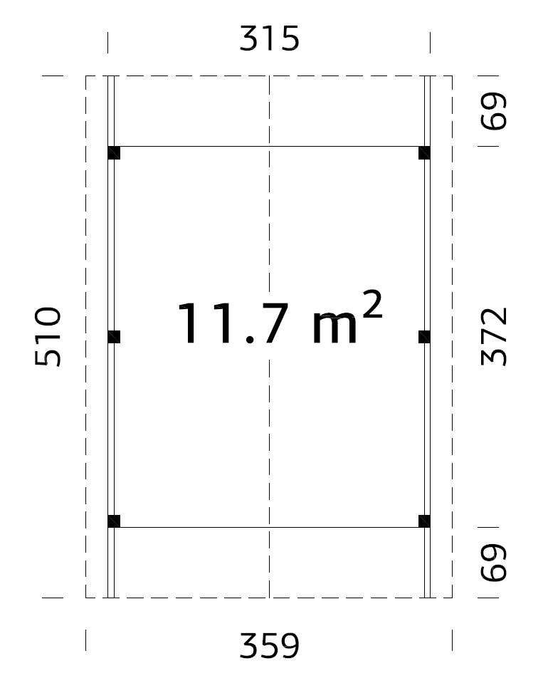 Palmako Robert 11.7 carport